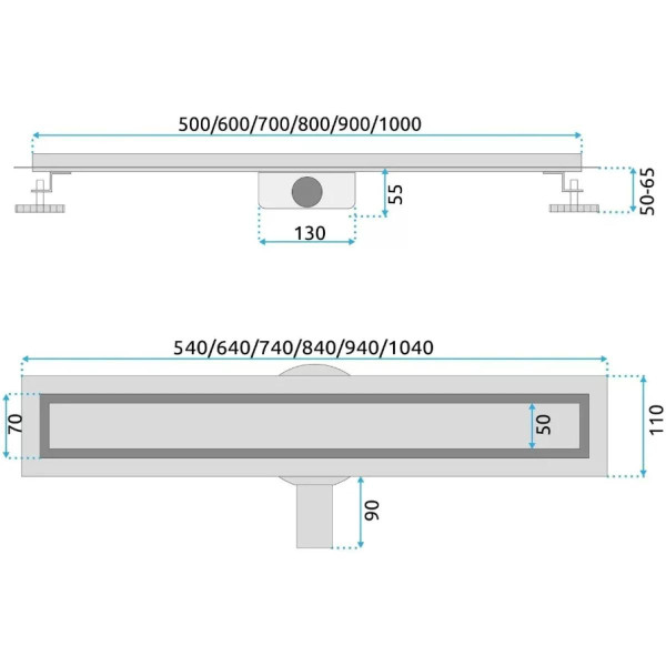 Лоток душевой Rea Neox Pro 800 Chrom матовый хром (REA-G5809)