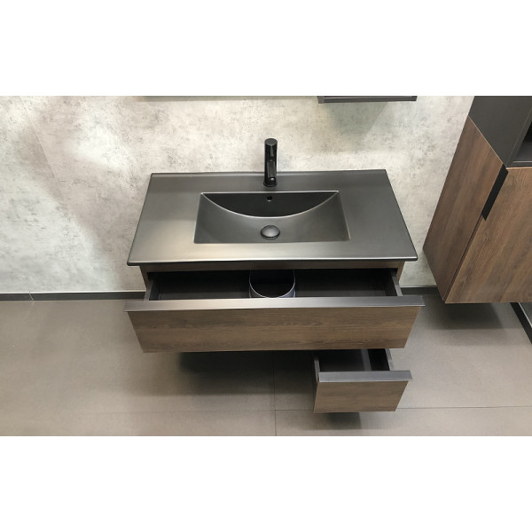 Тумба подвесная с раковиной Comforty Франкфурт 900x465x560 дуб шоколадно-коричневый/черный (00-00002048) Тумба подвесная с раковиной Comforty Франкфурт 900x465x560 дуб шоколадно-коричневый/черный (00-00002048)