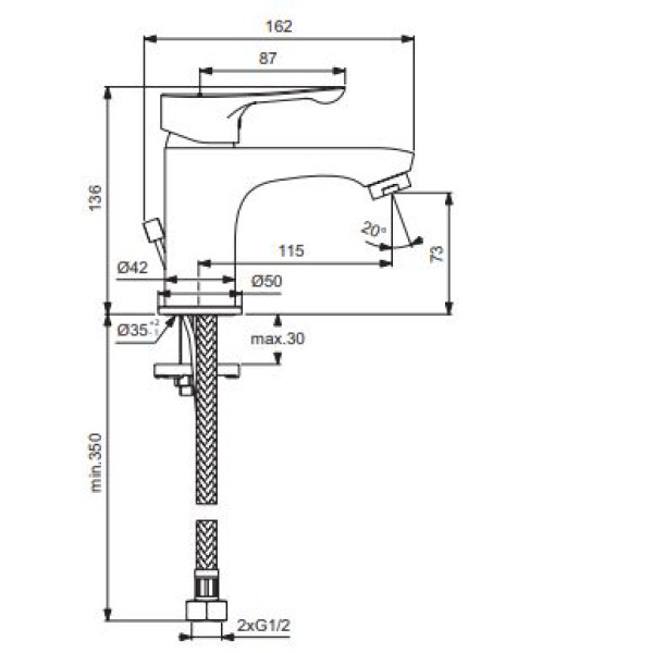 Смеситель для раковины Vidima Wave (BA413AA)