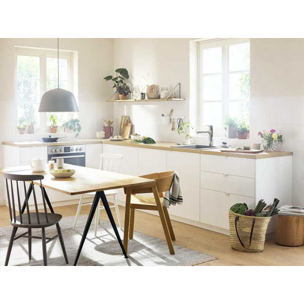 Смеситель для кухни Hansgrohe Zesis M33 черный, с видвижным изливом (74804670)
