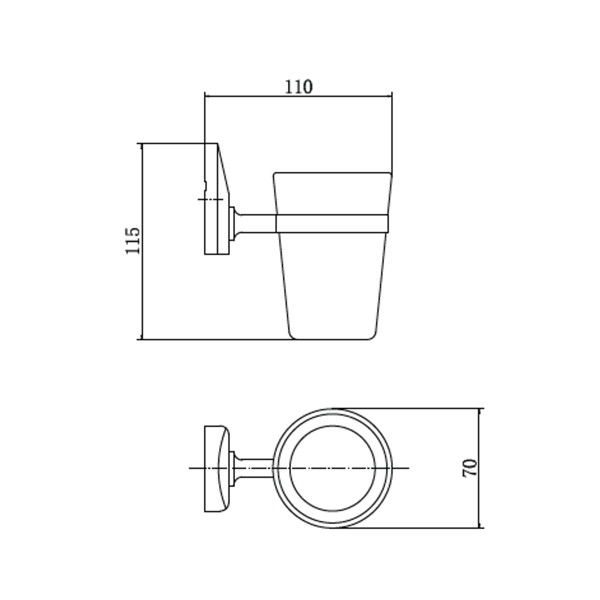 Стакан Fashun стекло с держателем хром (A1606)