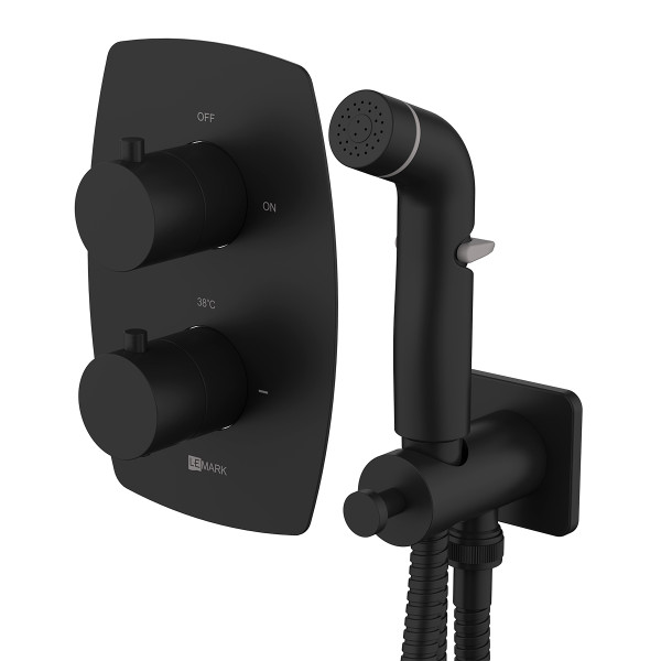 Смеситель с гигиеническим душем Lemark Ursus встраиваемый черный (LM7240BL)