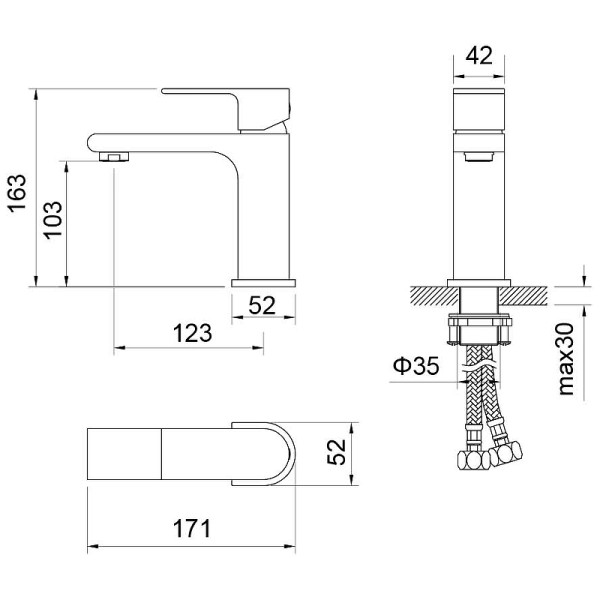 Комплект смесителей Aquatek Лира Set 3 в 1 AQ1410CR+AQ1440CR+AQ2018CR (AQ1430CR)