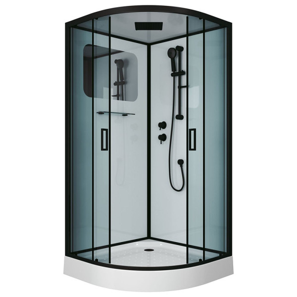Душевая кабина Niagara Premium 1000*1000*2100 стекло прозрачное, профиль черный (NG-6902-01 BLACK)