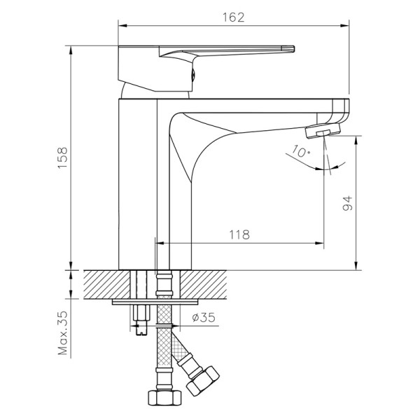Смеситель для раковины Decoroom DR72 хром (DR72011) Смеситель для раковины Decoroom DR72 хром (DR72011)