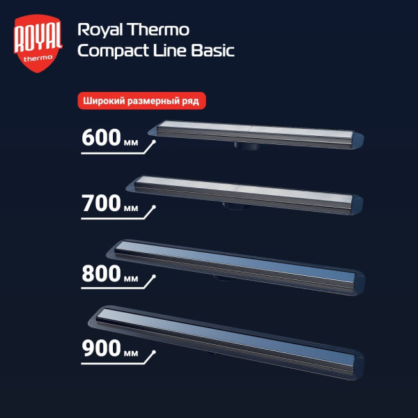 Лоток душевой Royal Thermo Line Basic 900 мм сухой затвор (RT_1583529)