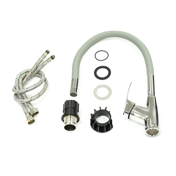 Смеситель для кухни Lemark Linara хром/серый (LM0415C-Gray)