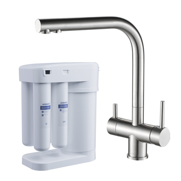 Смеситель для кухни Swedbe Selene Plus в комплекте с фильтром Аквафор Морион нержавеющая сталь (K8144M) Смеситель для кухни Swedbe Selene Plus в комплекте с фильтром Аквафор Морион нержавеющая сталь (K8144M)