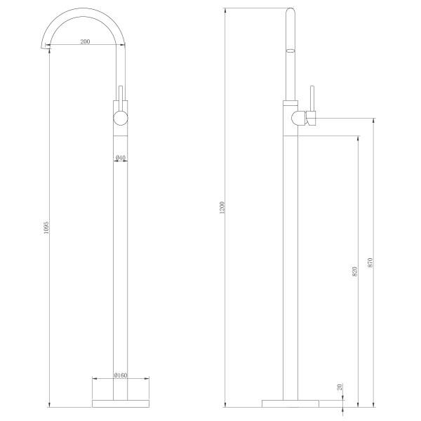 Смеситель напольный Abber Wasser Kreis никель (AF8141NG)