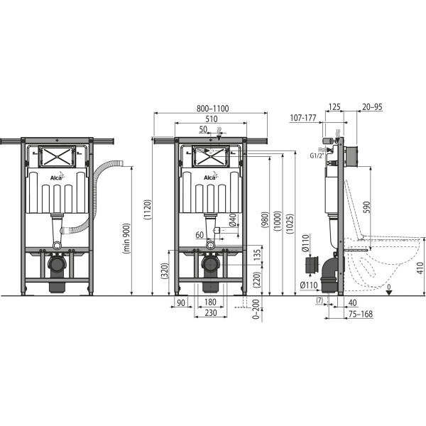 Инсталляция для унитаза Alcaplast (AM102/1120V) Инсталляция для унитаза Alcaplast (AM102/1120V)