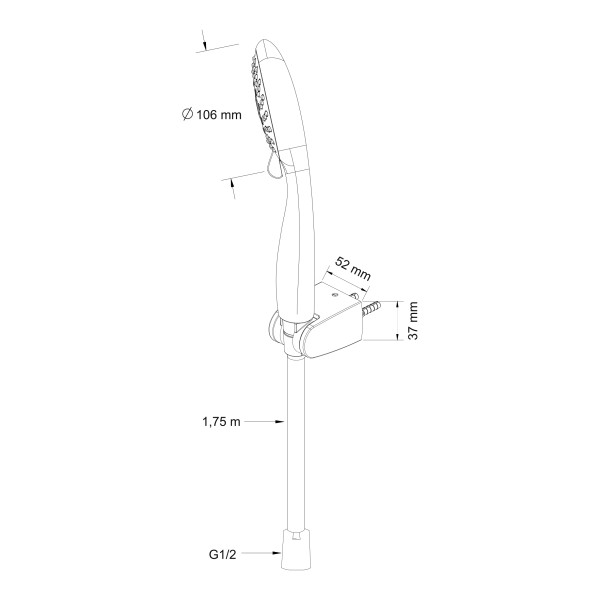 Душевой гарнитур Swedbe Harmony хром (5009)