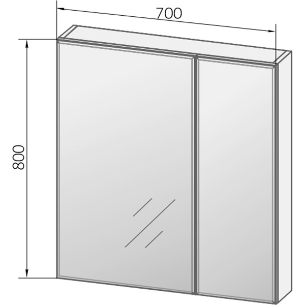 Шкафчик зеркальный Marka One Mix 700*140*800 белый (У37179)