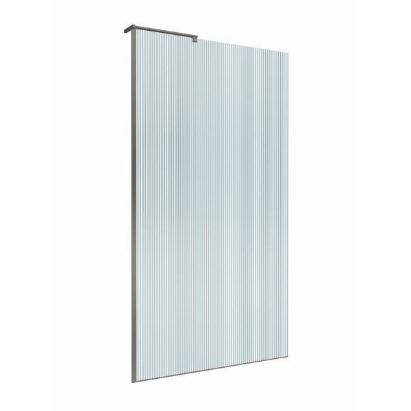 Душевое ограждение BelBagno Uno 100x200 стекло рифленое, профиль оружейная сталь матовая (UNO-L-1-TB-100-FL-GM)