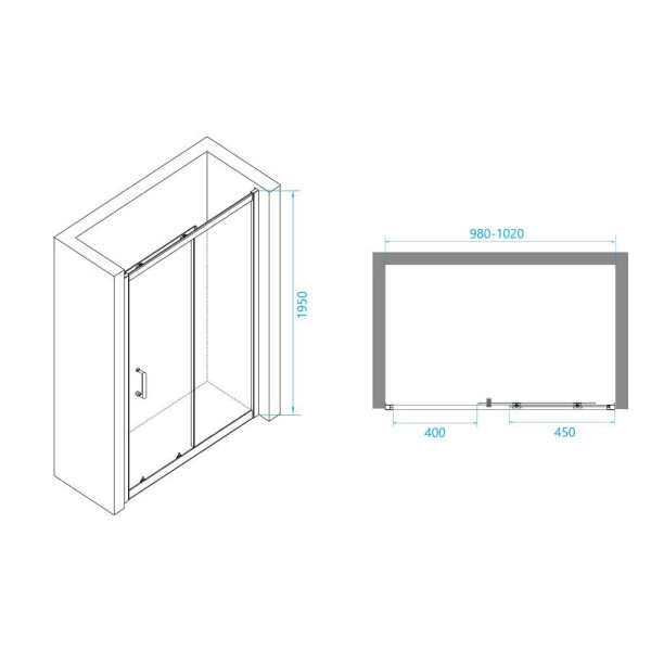 Душевая дверь RGW PA-14 W 1000*1950 стекло прозрачное, профиль белый (41081410-15)