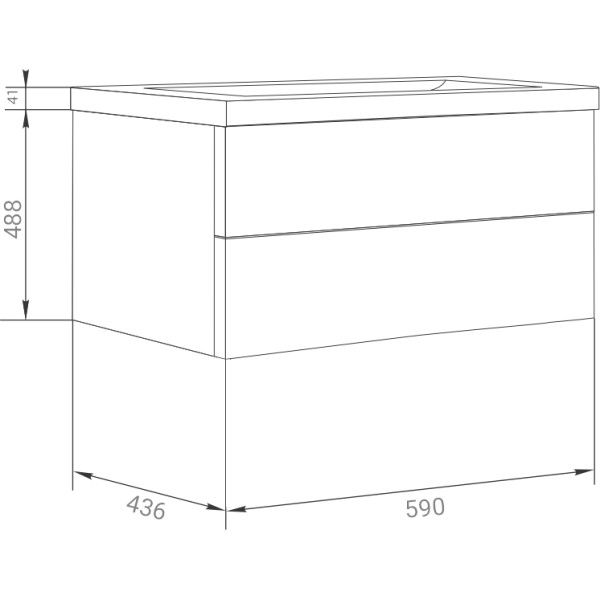 Тумба подвесная Marka One Релинг 600*450*750 бирюзовая (У69535)