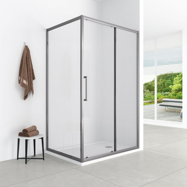 Душевой уголок Loranto 90x120x190 стекло прозрачное, профиль серый матовый (CS-AB02GG-129)