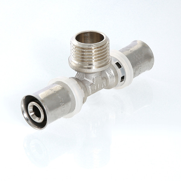 Тройник 32*1"Н*32 Valtec (пресс, никель) (VTm.233.N.320632) Тройник 32*1"Н*32 Valtec (пресс, никель) (VTm.233.N.320632)