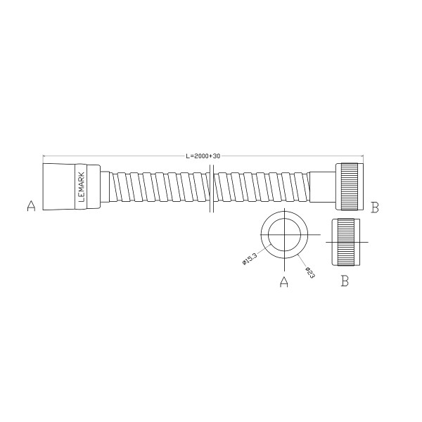 Шланг душевой Lemark 200 см TURN-FREE (LE8024S-Graphite)