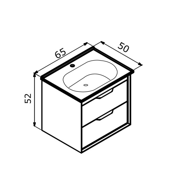 Тумба подвесная Orka Clay 650x500x520 с раковиной soil (5004380)