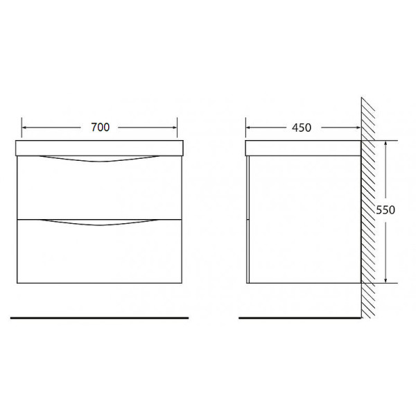 Тумба подвесная BelBagno Marino 70 Crema Opaco (MARINO-700-2C-SO-CO-P)