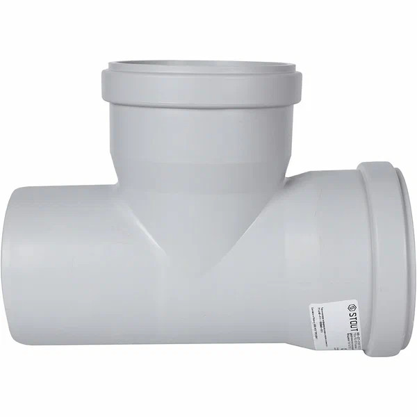 Крестовина 110x110x110x87 двухплоскостная (левая) Stout (PP, серый) (SKB-0017-011087)