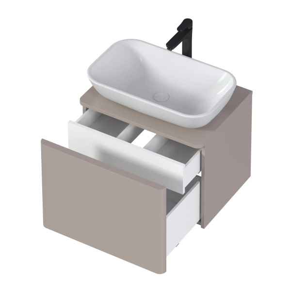 Тумба подвесная 1Marka Vortex  800x500x50 (орех каньон коньяк/латте фактурный) (Ц0000031564)