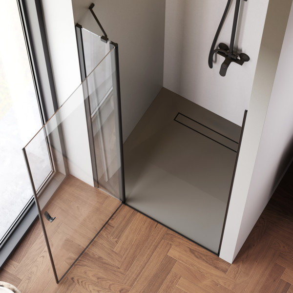 Душевая дверь AM.PM Sunny 100x190 стекло прозрачное, профиль черный матовый (W87G-10-1P-BT)