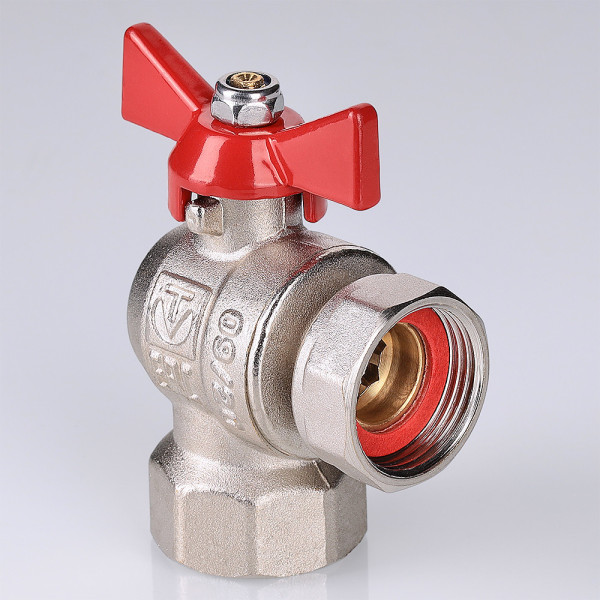 Кран угловой 1/2"х1/2" ВВ шаровый с накидной гайкой (короткий) Valtec (красная бабочка) VT.266.NS.0404 Кран угловой 1/2"х1/2" ВВ шаровый с накидной гайкой (короткий) Valtec (красная бабочка) VT.266.NS.0404