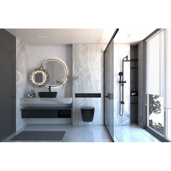 Комплект инсталляция с унитазом Abber Bequem черный матовый с инсталляцией AC0105 и кнопкой AC0121MB черная матовая (AC1100MB-AC0105-AC0121MB)