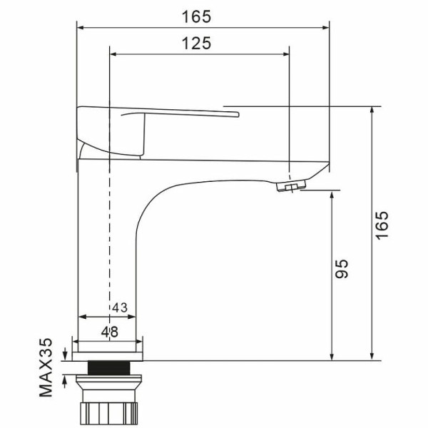 Смеситель для раковины Wesnaart Ray хром (RAY11-210)