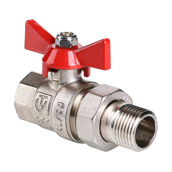 Кран 1" шаровый со сгоном Valtec Base (красная бабочка) VT.227.N.06 Кран 1" шаровый со сгоном Valtec Base (красная бабочка) VT.227.N.06