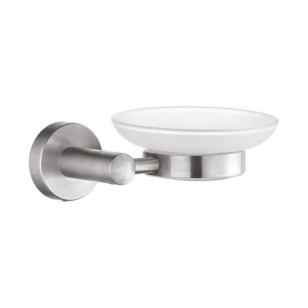 Мыльница Fashun стеклянная с держателем SUS304 сатин (A51502)