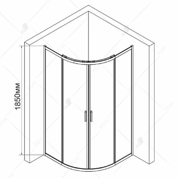 Душевой уголок RGW CL-53 90*90 стекло прозрачное, профиль хром 06095399-11