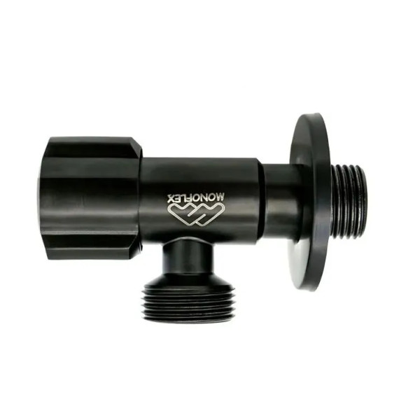 Кран угловой 1/2"х3/4" НН Monoflex (черный, нерж.сталь, керамический картридж) (Н02536) Кран угловой 1/2"х3/4" НН Monoflex (черный, нерж.сталь, керамический картридж) (Н02536)