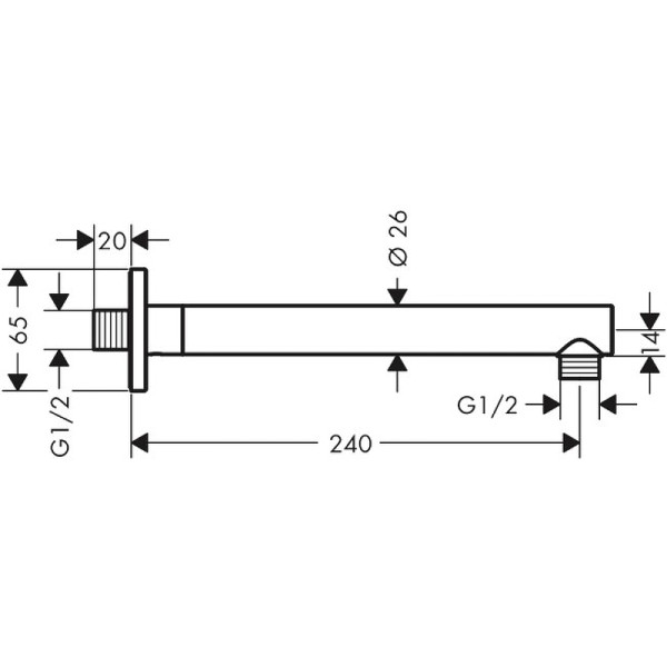 Кронштейн для верхнего душа Hansgrohe Vernis Shape черный (26405670)