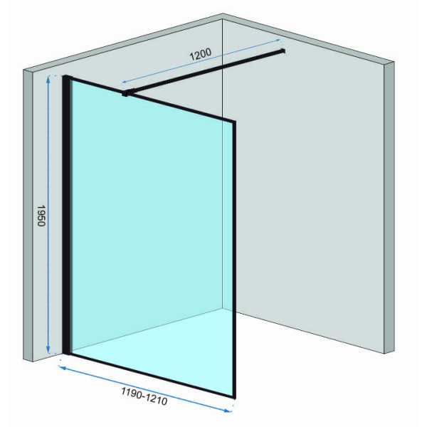 Душевое ограждение Rea Bler 120x195 стекло прозрачное, профиль чёрный матовый (REA-K7631) Душевое ограждение Rea Bler 120x195 стекло прозрачное, профиль чёрный матовый (REA-K7631)