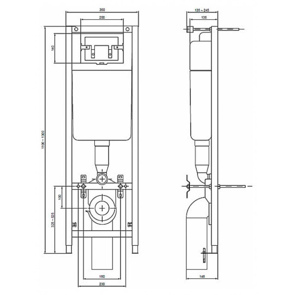 Инсталляция для подвесного унитаза Ideal Standard TE-MA NEW с клавишей (W3710AA) хром