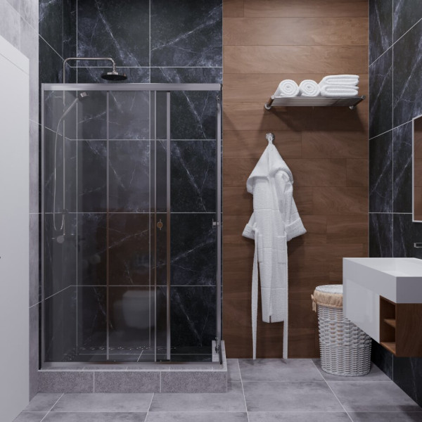 Душевой уголок Triton Вента 120x80 стекло прозрачное, профиль хром (DK297)