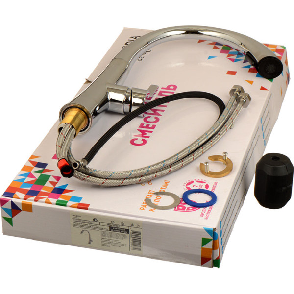 Смеситель для кухни Melodia della vita Perfetto с выдвижным изливом, хром (MDV30207)