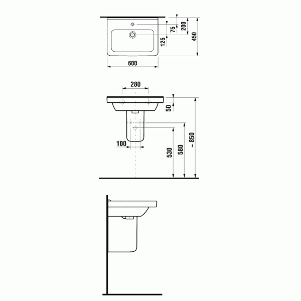 Раковина подвесная Jika Cubito 600х450х170 (8.1042.3.000.104.1)