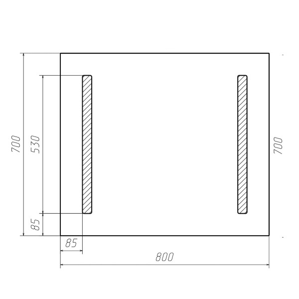 Зеркало Домино Good Light 2-80 с подсветкой (GL7014Z)