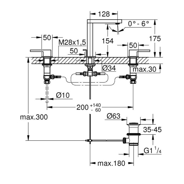 Смеситель для раковины Grohe Plus (20301003) Смеситель для раковины Grohe Plus (20301003)