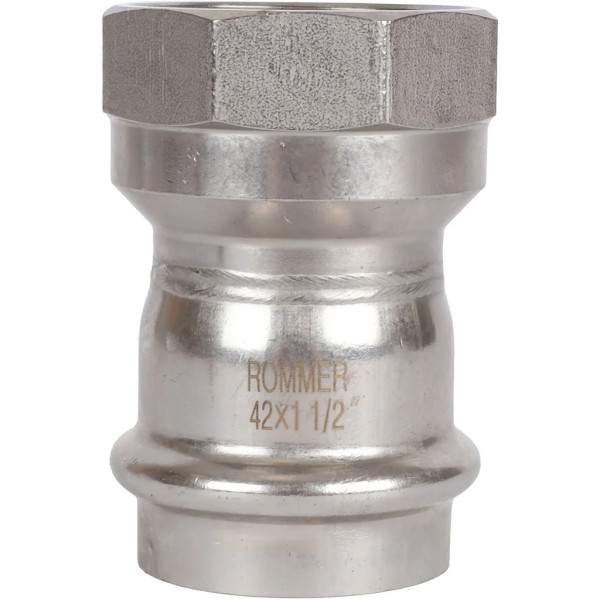 Переход 42х1 1/2"В Rommer из нержавеющей стали (пресс) (RSS-0022-042112) Переход 42х1 1/2"В Rommer из нержавеющей стали (пресс) (RSS-0022-042112)