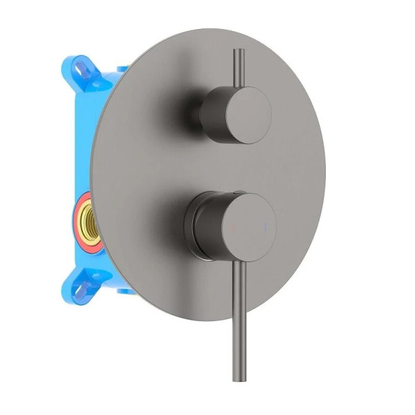 Смеситель для ванны и душа Aquatek Европа (внешняя и скрытая часть) шлифованный черный хром (AQ1346BGM)