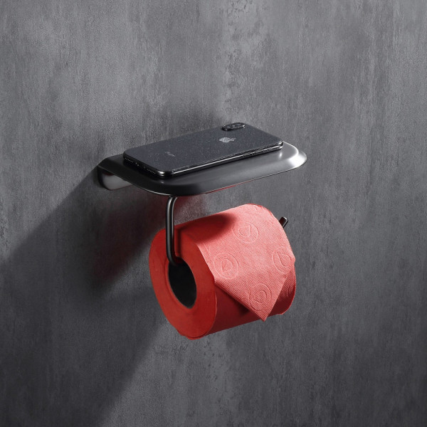 Бумагодержатель с полкой для телефона Abber Nord никель (AA1530NG)