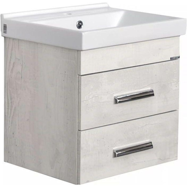 Тумба подвесная с раковиной Comforty Никосия 500x400x520 дуб белый (00-00017091)