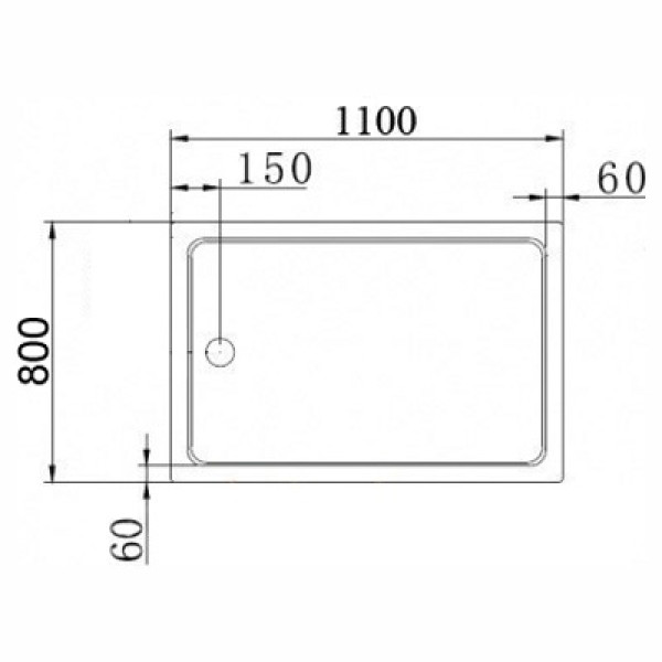 Душевой поддон Cezares 110х80 (TRAY-A-AH-110/80-15-W)