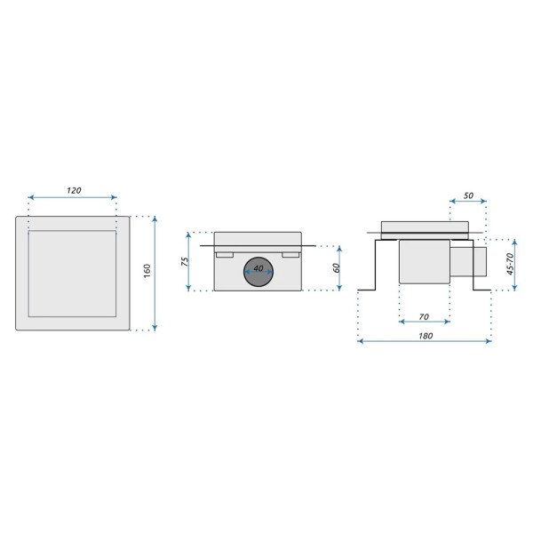 Трап для душа REA CROSS 12x12 матовый хром (REA-G6200)