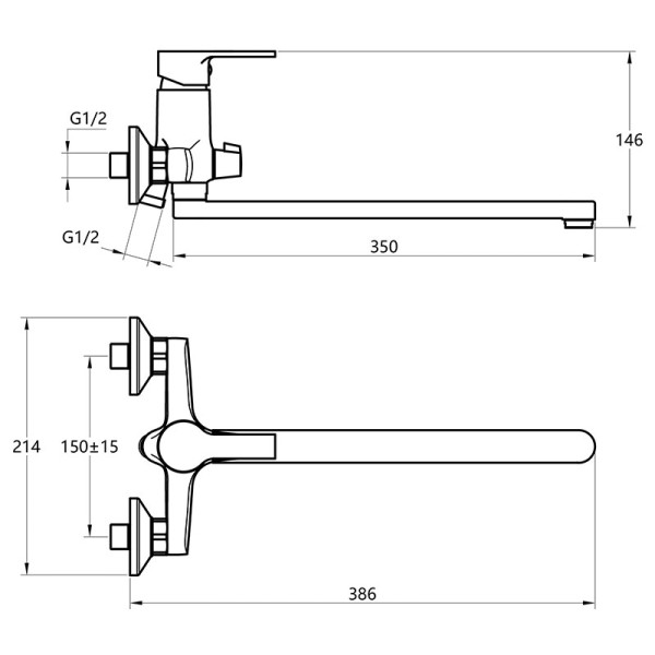 Смеситель для ванны и душа Melodia della vita Aria хром (MDV35741)
