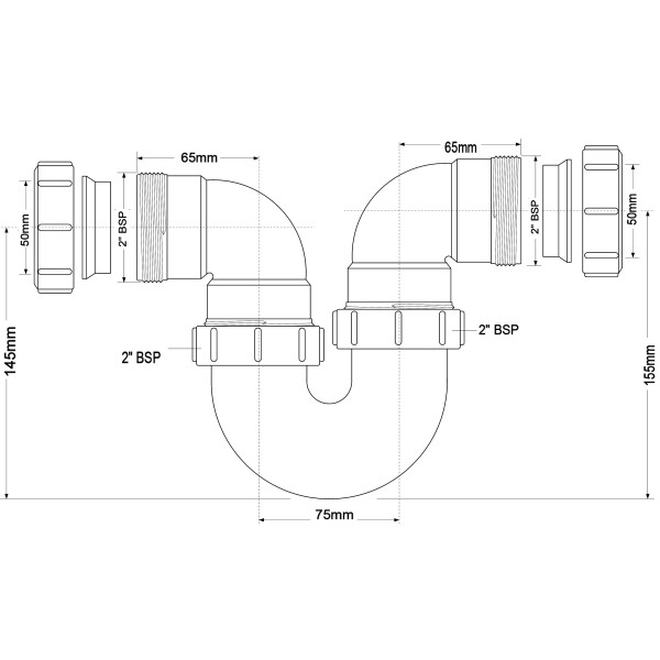 Сифон 50 мм. трубный Р-образный (горизонтальный) McAlpine (MRT32-50) Сифон 50 мм. трубный Р-образный (горизонтальный) McAlpine (MRT32-50)